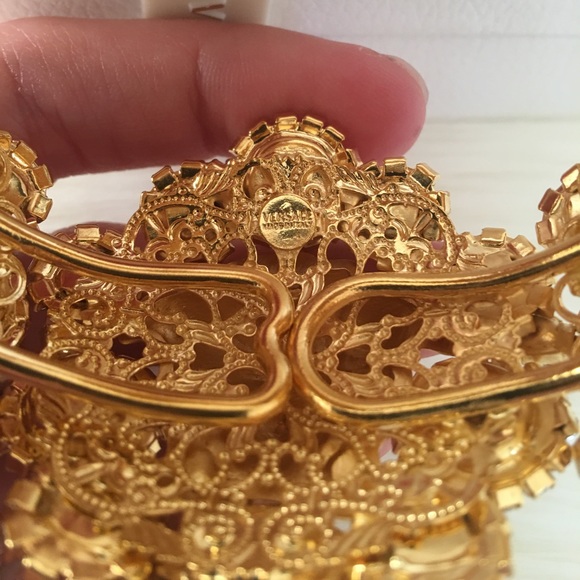 Versace Blooming Medusa Gold Crystal Cuff Bracelet - Picture 6 of 8